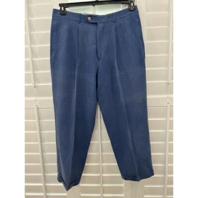 Johnnie Walker Pants Mens 36x26 Navy 100% Silk Dress Slacks Minimalist Luxury - Image 1 of 4