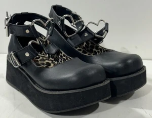 Zapatos Mary Jane plataforma negra Demonia Sprite 02 talla 8 correa de cuero sintético - Imagen 1 de 15