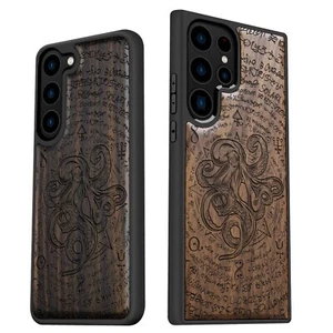 Holz Hülle für Samsung Galaxy S24 S23 Ultra S22 S21 Plus FE Note20 5G Octopus - Bild 1 von 12