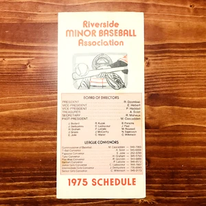 VTG 1970S CALIFORNIA WINDSOR BASEBALL RIVERSIDE SCHEDULE CONTRACT SPORTS HISTORY - Picture 1 of 3