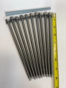 LOT of (10) 3M Brand STAINLESS STEEL BOLTS w/ WASHER 7.5" L x 5/16" D x 18 TPI - Picture 1 of 7