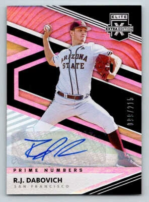 2020 Elite Extra Edition Signatures Prime #121 R.J. Dabovich/215 (ref 191412) - Image 1 of 2
