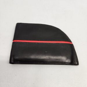 Vintage Rogue Wallet FRONT POCKET Black Leather w/ RED STRIPE Bi Fold Billfold