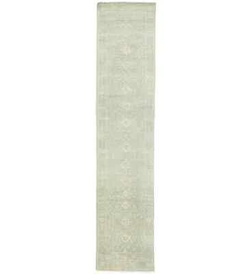 Handmade Distressed Floral Transitional Runner Rug Oriental Carpet 2'6X11'8 ft - Image 1 of 4