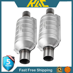 Universal Pair 2 “ Inlet/Outlet Catalytic Converter EPA Weld-on Easy to Replace