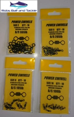 CJT Power Swivels verschiedene Größen 10er Pack, Größen 2,5,8,10