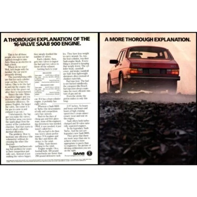 1986 Saab 900 Sedan 2 Page Vintage Print Ad Gravel Road Fast Drive Wall Art - Image 1 of 3