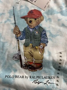 Polo Ralph Lauren Polobar Krawatte-Färbung Vlies Hoodie Größe XL (18-20) Key Westblau - Bild 1 von 6