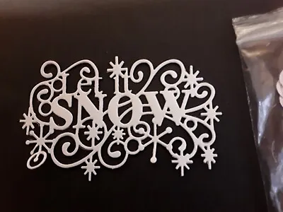 Embellón Para Tarjetas De Navidad. Tarjeta Blanca Die Cuts Let It Snow Banner Qty 6  • 1.73€