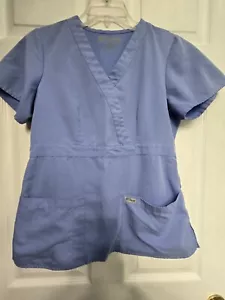 Grey's Anatomy Scrub Top Size M-Blue V-Neck-Chest 21"/L 26" - Picture 1 of 4