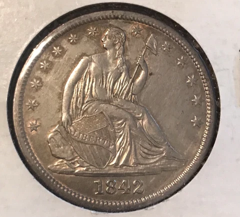 1842 medium date seated liberty half dollar Cover