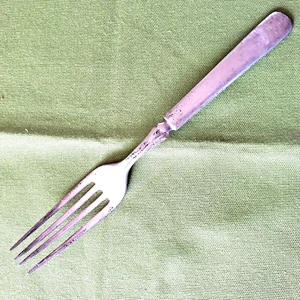 1847 Roger Bros Silverplate Plain Handle Dinner Fork 7 1/2" Unknown Pattern - Picture 1 of 3