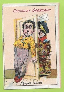 CHROMO "CHOCOLAT GRONDARD" + Efrayant résultat + FACTEUR et CHIEN - Picture 1 of 1