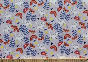 Baumwolle Jersey Stoff, Quality Textiles, Katzen, Helles Lila / Bunt, 147cm - Bild 1 von 4