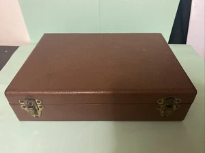 Vintage Lowe Leder Poker Chip Etui mit 296 Reg Chips und 100 Bakelit? Chips - Bild 1 von 13