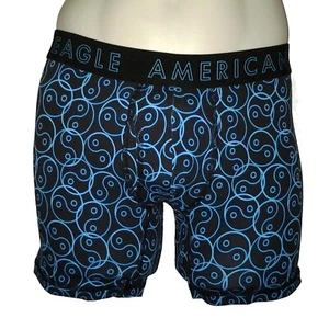 NWT AMERICAN EAGLE OUTFITTERS MENS 6" YING-YANG CLASSIC TRUNK BLUE BOXER BRIEFS - Picture 1 of 1