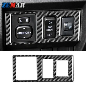 Cubierta de interruptor de faros de espejo retrovisor de fibra de carbono para Toyota Tundra 2014-2018 - Imagen 1 de 11