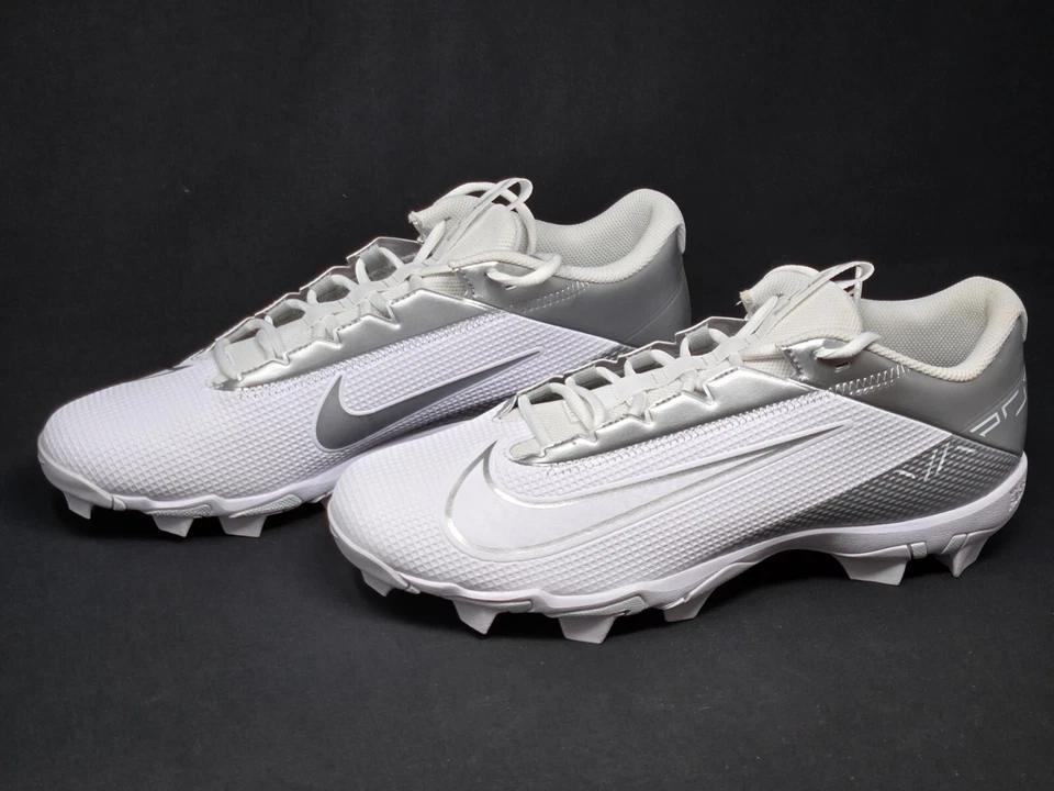 Nike Vapor Edge Shark 2 Molded Football Cleats WHITE | METALLIC SILVER SZ 12