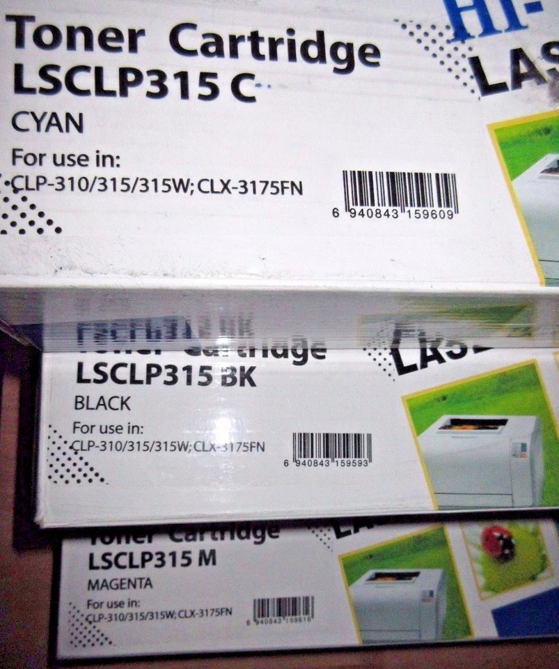 3 cartuchos de tóner láser Hi Vision Hi Yields para LSCLP 315 cian magnético + negro Foto 1 de 4