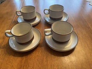 DE COLECCIÓN AÑOS 70 DENBY POTTERS RUEDA OXIDADOS Y PLATILLOS Juego de 4 gres Inglaterra - Imagen 1 de 11
