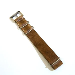Correa de reloj de cuero de becerro tostado de 20 mm para Rolex Patek Philippe Cartier - Imagen 1 de 1