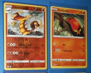 3x Centiskorch 010/073 reverse holo & 4x Sizzlipede 009/073 Champion's Path NM - Picture 1 of 4