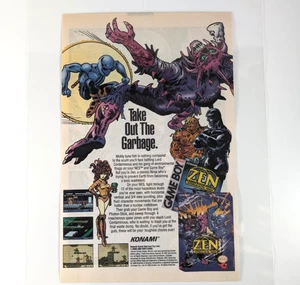 Zen Intergalactic Ninja 1993 laminado Konami NES Game Boy anuncio de juego - Imagen 1 de 6