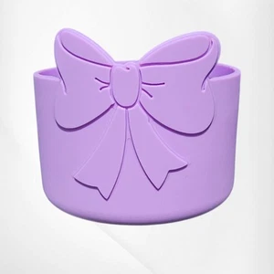 Lavender Purple Jumbo Princess Bow Silicone Tumbler Boot - Cup Sleeve - Owala - Picture 1 of 2