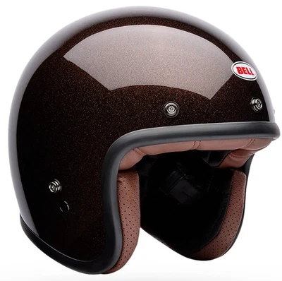Bell Custom 500 Flake Open Face Motorcycle Helmet Rootbeer - Image 1 of 4