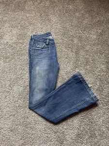 Vintage Antik Denim Bootcut Flare Low Rise Jeans Sz 27 Medium wash - Picture 1 of 14