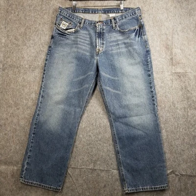 Cinch Up Western Jeans Mens 40x30 Blue Denim Straight Leg White Label Cotton - Image 1 of 4