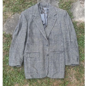 Bill Blass Menswear Camel Hair Plaid Blazer Jacket Sport Coat - Picture 1 of 15