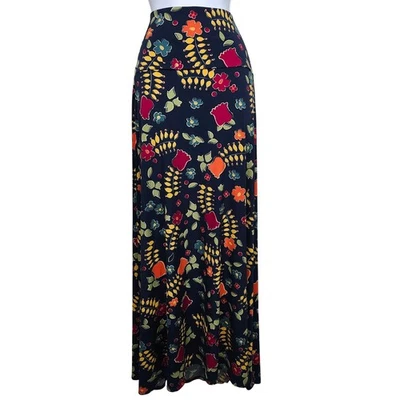 Maxi Falda Para Mujer Lularoe Mediana Floral Azul Marino Amarillo Rojo Naranja Verde Foto 1 de 4