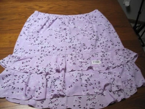 CJ Banks Skirt Size 3X Plus Purple Geometric Cottagecore Prairie Elastic Waist - Picture 1 of 11