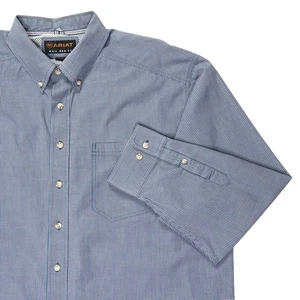 Ariat Camicia Manica Lunga Uomo 2XL Blu Rigato Serie Pro Western Cowboy - Foto 1 di 13