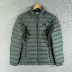 Patagonia Daunen Pullover Jacke Damen XS grün oliv Full Zip Puffer Packable Mantel - Bild 1 von 14
