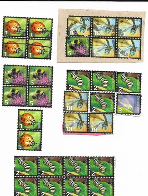 Lote de selos usados de insetos artificiais canadenses 1-2-5-10 centavos - Imagem 1 de 2