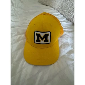 Nike University of Michigan Yellow and Blue Block M Mesh Adjustable Baseball Hat - Picture 1 of 4