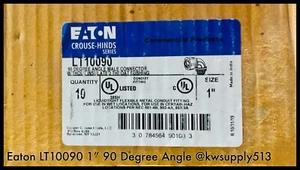 Eaton Crouse-Hinds LT10090 connettore maschio angolo 90 gradi 1" senza boccola gola - Foto 1 di 2