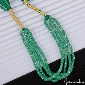 59,40 quilates Natural Verde Colombiana Esmeralda Redonda Corte Facetado Cuentas Gemas 8" Hilo - Imagen 1 de 7