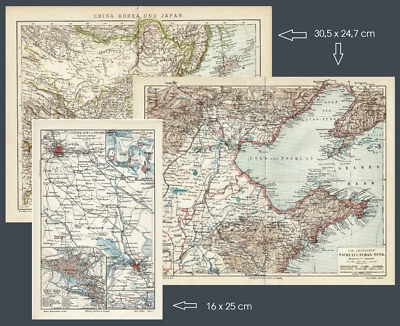 China 2 Antique Maps Ta Ku Forts and Canton Area c. 1900 - Image 1 of 4