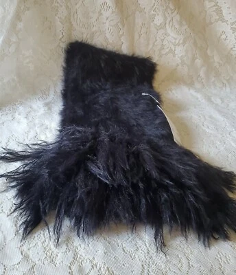 Women's Urban Outfitters Black Eyelash Winter Scarf w/ fringe Brand New - Image 1 of 4