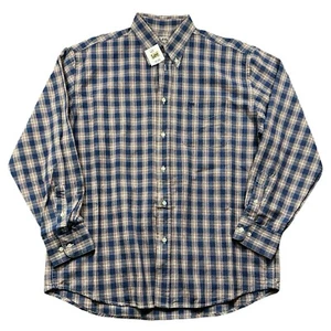 Lee Sanforized Shirt Tartan Men’s Medium Vintage Blue Button Up - Picture 1 of 10