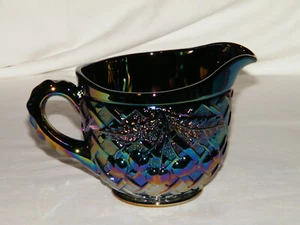 Beautiful Vintage ~MOSSER~ Amethyst Carnival Glass CHERRY LATTICE CREAMER EX! - Picture 1 of 10