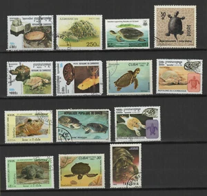 Tortue un lot de 14 timbres oblitérés /TR9724 - Imagen 1 de 1