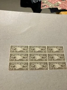 US # C8 Stamp Blocks of 9 --Two Mail Planes 1926 MNH - Picture 1 of 2
