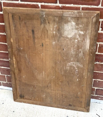 Antique Wood Board w/ Side Trim ~ Door? Breadboard? RePurpose, Artist Canvas? Cover