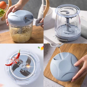 US 1 Pc Hand Blender Kitchen Tool Pull Vegetable Food Chopper Slicer Processor - Picture 1 of 20