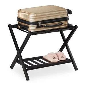 relaxdays Porte-Valise Pliant Bois H x L x P 545 x 66 x 445 cm 2 étagères Re... - Foto 1 di 9