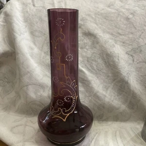 Victorian Amethyst Enamel Vase - Picture 1 of 11